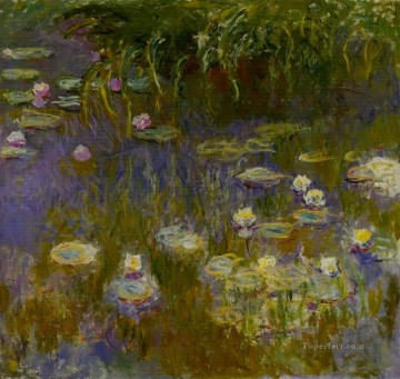 Impressionism Flowers Painting - Yellow and Lilac Water Lilies Claude Monet Impressionism Flowers